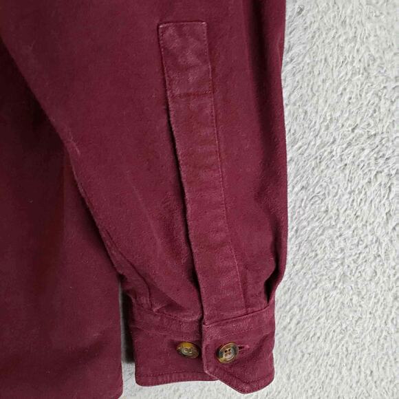 Woolrich Shirt Chamois Mens Size Medium M Long Sleeve Button Down Red Burgundy - Picture 5 of 9